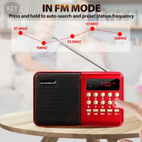 K11 Mini Portable Radio Handheld Rechargeable Digital FM USB MP3 Player Speaker for Older Support TF Card Mul-tifunction Radio
