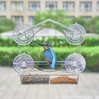 餵鳥器 亞克力戶外陽台吸窗掛樹鳥食盒喂鳥器布施鸚鵡玄鳳麻雀鳥食防濺灑 限時88折