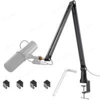 Microphone Stand Boom Arm with Desk Mount Adjustable Foldable Scissor Mounting for HyperX QuadCast A8 A6V K658 K688 K669 Mic