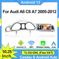 8 Core Android 13 System Car Radio Tablet For Audi A6 C6 A7 WIFI 4G Carplay 8G+128GB RAM GPS Navigation Stereo Multimedia Player