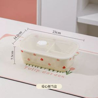 ins 風陶瓷分格飯盒 可微波加熱 學生上班族便當盒