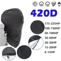420D 5-350HP Yacht Full Outboard Motor Trailerable Engine Boat Cover Anti UV Dustproof Marine Engine Protection Waterproof Black