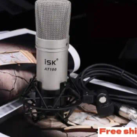 ISK AT100 Condenser Recording Cardioid Microphone Studio Performance Mic for computer with shock mount and cable