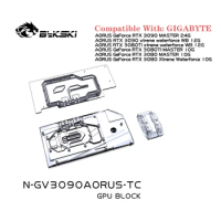 Bykski GPU Double Sided Block Use for Gigabyte Aorus RTX3090/3080/3080TI Master/Xtreme Backplane Water Cooling Video Card