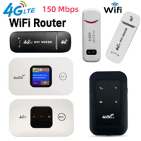 4G Pocket WiFi Router 2100mAh Mobile Hotspot 150Mbps with SIM Card Slot Wireless Modem Wide Coverage 4G Wireless Router