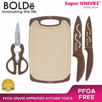 Bolde BOLDe Super Utensil Cutting Board Set 3+1 -Cokelat