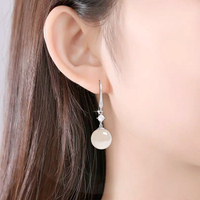 新款潮足銀999純銀珍珠耳墜女復古耳環爆款高級純銀耳飾品線