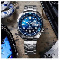 【SEIKO 精工】Prospex PADI陶瓷圈海龜王潛水機械錶-藍x銀/45mm(SRPK01K1/4R36-06Z0F)