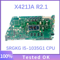 X421JA R2.1 Free Shipping High Quality Mainboard For ASUS X421JA Laptop Motherboard With SRGKG I5-1035G1 CPU 100% Full Tested OK