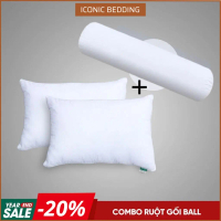 Combo Gối Ball Edena 2 Gối Nằm và 1 Gối Ôm Gòn Ball Mềm Mịn