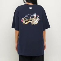Kaos MLB NY YANKEES FLOWER SNAKE GOLD NAVY TSHIRT 100% ORIGINAL Size L