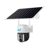 4G SIM Card 5MP IP WIFI Solar Panel Battery Security Waterproof Outdoor PTZ CCTV
