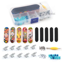 Finger Skateboard Storage Box Set DIY Mini Skate Board Fingertip Toys With Storage Box For Boys Girls Birthday Xmas Gifts