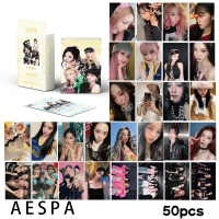 AESPA Photocard อัลบั้มการ์ดเลเซอร์การ์ด โปสการ์ด Kpop, 50 ชิ้น / กล่อง, สินค้าราคาถูก, CX