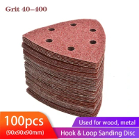 100PCS Triangular Sanding Disc 90mm Delta Sander Hook &amp; Loop Sandpaper Abrasive Tools for Sanding Grit 40-400