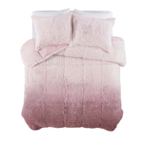 Shaggy Faux Fur 3 Piece Pink Comforter Bed Set, Comforter and Shams bedding set Home Textile