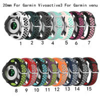 Replacement Watch Strap Wrist Band For Garmin Vivoactive 3 For Garmin venu Sports Bracelet Colorful Silicone Breathable band