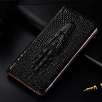 Crocodile Head Genuine Flip Leather Case For Motorola Moto edge S 20 30 X30 S30 Pro Plus X40 30 Fusion 30 Neo Phone Cover Cases