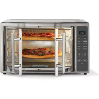 Air Fryer Oven, 10-in-1 Countertop Toaster Oven,XL Fits 2 16" Pizzas, Digital Controls, Stainless Steel French Doors, Air Fryers