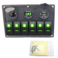 24V 12V Switch Panel 10 Buttons LED Light Toggle Circuit Breaker Test Car Fuse Accessories For Boat Caravan Truck Trailer Marine