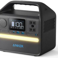 Anker 521 Portable Power Station Upgraded with LiFePO4 Battery, 256Wh 6-Port PowerHouse, 300W (Peak 600W) Solar Generator (Solar