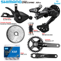 Shimano Deore 10V Derailleurs Kit SL-4100-R RD-M4120 Crankset XT 10 Speed 42/46/50T Flywheel SM-BB52 Bottom KMC X10 Chain Kit