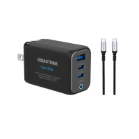 【GIGASTONE 立達】GaN 45W 氮化鎵三孔快充充電器+C to C 100W快充傳輸線(支援iPhone16/Mac/Switch充電頭)
