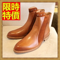馬丁靴 男鞋子-真皮英倫簡約套筒男中筒靴子2色64h83【義大利進口】【米蘭精品】