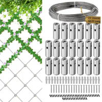 Trellis Kit For Brick Wall Outdoor Stainless Steel Garden Trellis System Farmhouse Wire Trellis With Expansion Anchors