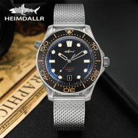 Heimdallr Watch Titanium Master NTTD NH35 Automatic Mechanical C3 Luminous Steel Nylon White Black Dial 200M Dive Watches Men