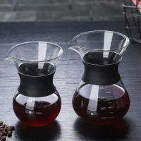 Portable Pour Over Coffee Maker Stainless Steel Reusable Glass Carafe Pot High Heat Resistant Silicone Protective Cover