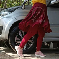 Legging Rok Jumbo Sport Model Payung Skirt Leging Wanita Jersey Premium Legging Rok Olahraga L maroo