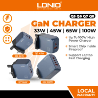 LDNIO NEW High Powered Travel Charger Q8 100W | Q7 65W | Q6 45W | Q5 33W Multi-Ports Laptop Charger