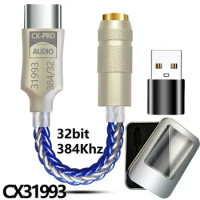 CX31993 HiFi USB DAC Type C To 3.5mm Headphone Amplifier Audio Decoder IEM AMP Mobile Phone Adapter