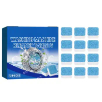 Washing Machine Cleaner Tablets Safe 12PCS Powerful Descaling Washing Machine Tablets Deep Cleansing Washing Machine Cleaner For