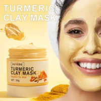 Turmeric Mud Mask Facial Purification Deep Cleansing Brightening Oil Control Beauty Anti-Acne Skincare Facial Mud Mask SkinCare