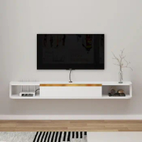 TV Stand, 55'' Wall Mounted Entertainment Center TV Media Console, Floating Shelves with Door, Floating TV Cabinet Large Storage