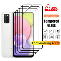 Bảo vệ màn hình cho Samsung A03S, 4 miếng, kính cường lực Samsung Galaxy A03S, 9H, keo che phủ đầy đ