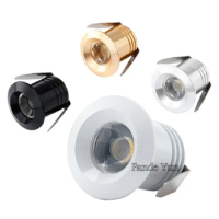 Silvery/Black/White/Golden Mini LED Downlights 1W 3W 28mm AC85V-265V Jewelry Display Ceiling Recessed Cabinet Spot Lamp DC12