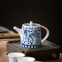 青花瓷茶壺手工泡茶器手抓壺帶蓋泡茶壺陶瓷簡約功夫茶具過濾單壺