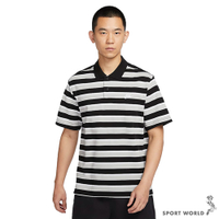 【下殺】Nike 短袖上衣 男裝 Polo衫 條紋 純棉 黑灰白【運動世界】FN3897-010