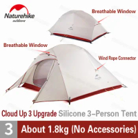 Naturehike Upgrade Cloud Up 3 Camping Tent 3 Person Portable Outdoor Travel Camp Tent 20D/210T Ultralight Travel Equipment