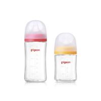 【Pigeon 貝親】第三代母乳實感玻璃奶瓶240ml+160ml(瓶身x2+奶嘴x2+蓋x2+栓x2)