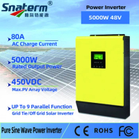 5000W solar inverter 48V 80A mppt charger Feed Power to Grid Integrated 450VDC PV Input can be parallel max 9units WIFI optional