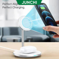 Wireless Charger 2 in 1 Holder for iPhone 12 13 Pro 14 15 15 Pro Airpods 2 3 15W Wireless Magnetic Wharger Station for Apple