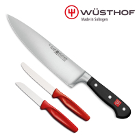 WUSTHOF 德國三叉CLASSIC 20cm 主廚刀3件組(含鋸齒刀+水果刀)