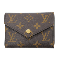 Louis Vuitton LV VICTORINE M62360 花紋信封式卡夾零錢包 金扣芭蕾粉色