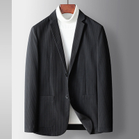 [巴黎精品]西裝外套休閒西服-輕奢條紋純色秋季男外套3色p1ac27