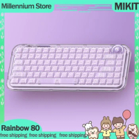 MIKIT Rainbow 80 Mechanical Keyboard 3 Mode 2.4G Wireless Bluetooth Keyboards RGB Backlit Custom Hot-Swap Esports Keyboard Gifts