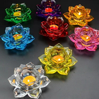 水晶玻璃燈 蓮花底座不含蠟燭 蠟燭臺 供佛燭臺 供佛燈 酥油燈座 蓮花燭臺 祖先燈 佛燈 佛前燈 供进店